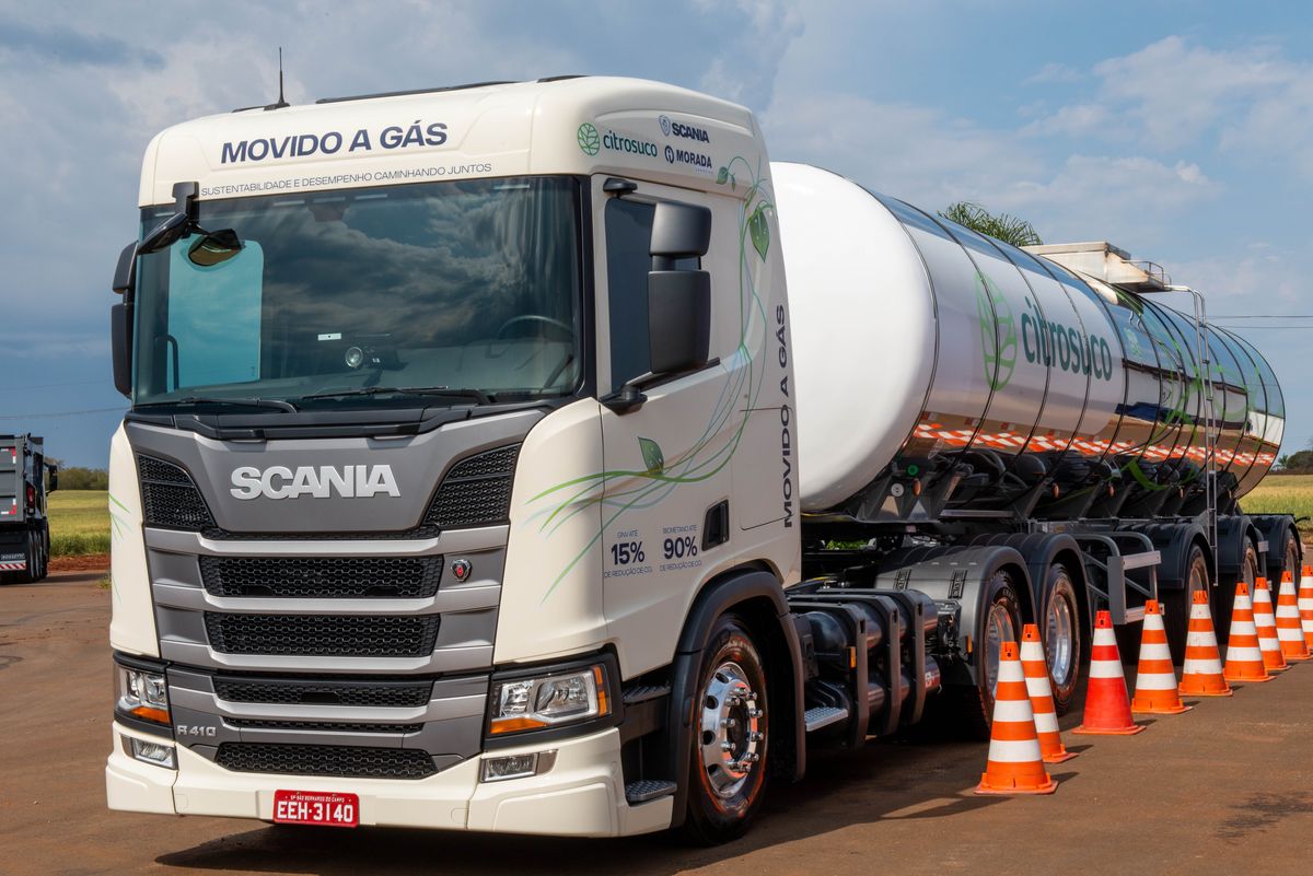 Scania - caminhão a gás - Citrosuco