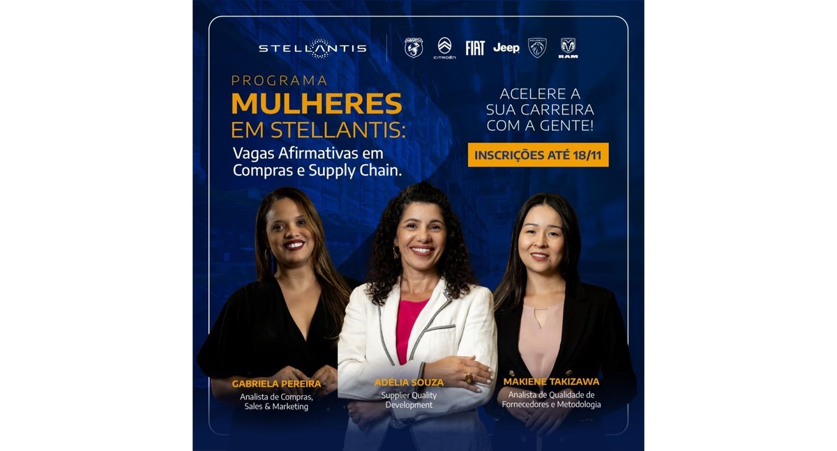 Stellantis oferece oportunidades na área de suprimentos para mulheres