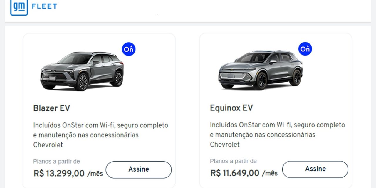 GM lança assinatura de veículos para pessoas jurídicas